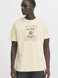 BLEND Shirts<Herren Rundhalsshirt - BHJOEY beige bedruckt