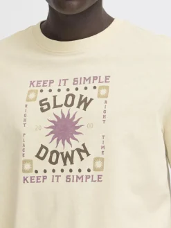 BLEND Shirts<Herren Rundhalsshirt - BHJOEY beige bedruckt