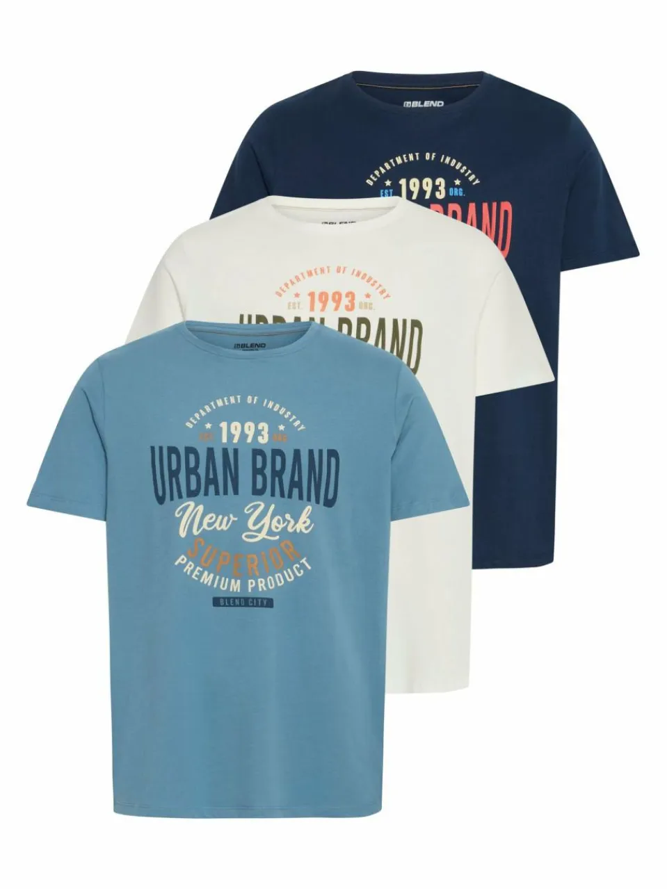 Herren BLEND Shirts>Herren Rundhalsshirt - BHJARBIN 3-Pack