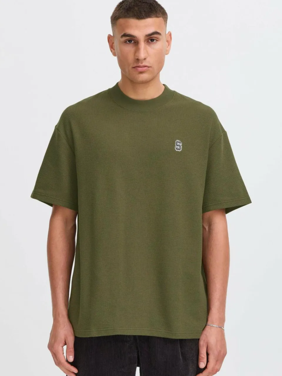 Solid Shirts<Herren Rundhalsshirt - SDRAUL grün strukturiert