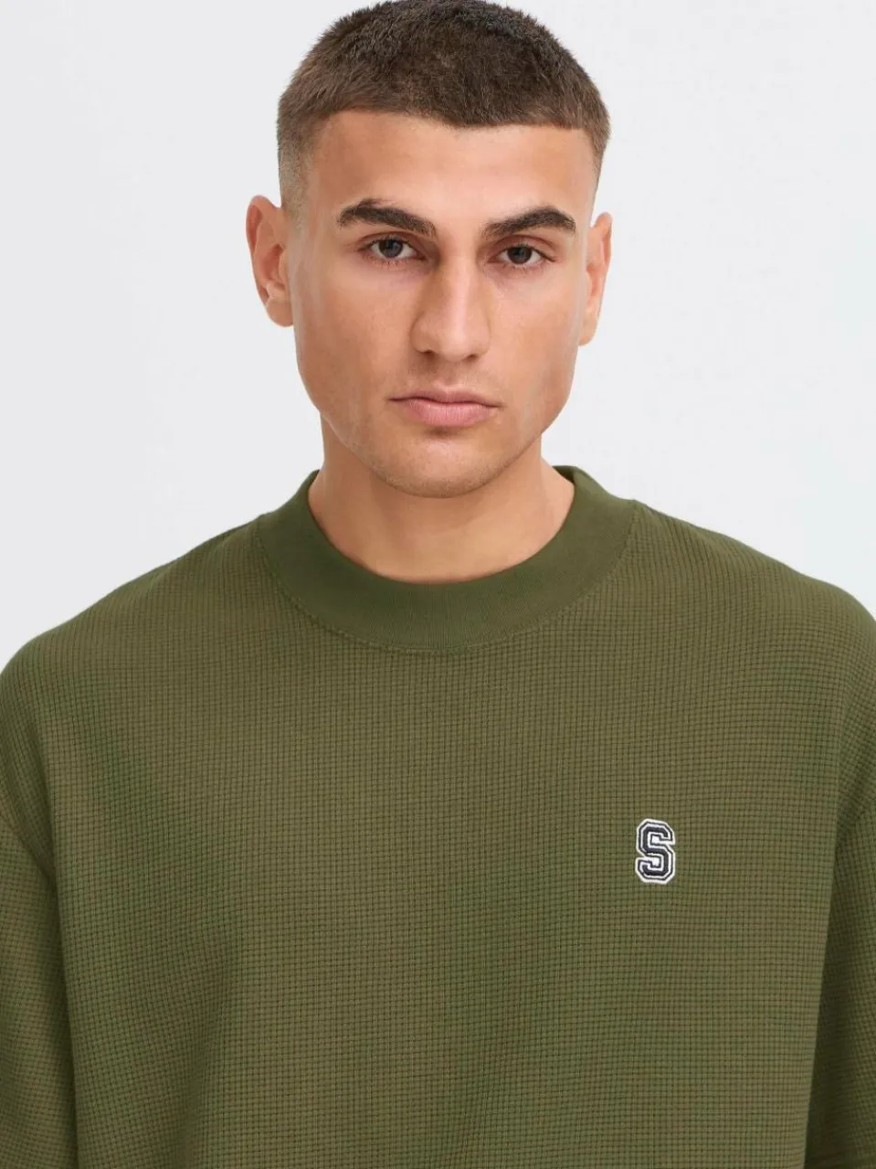 Solid Shirts<Herren Rundhalsshirt - SDRAUL grün strukturiert