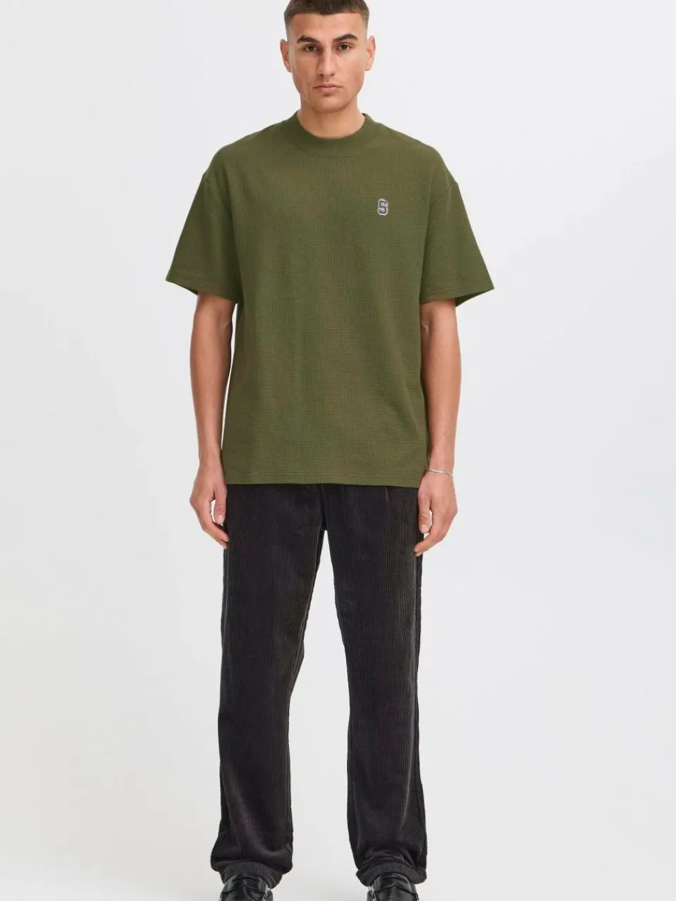 Solid Shirts<Herren Rundhalsshirt - SDRAUL grün strukturiert