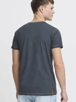 Solid Shirts<Herren Rundhalsshirt - SDTihn blau gemustert