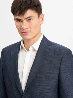 Roy Robson Sakkos<Herren Sakko marine hellblau gemustert