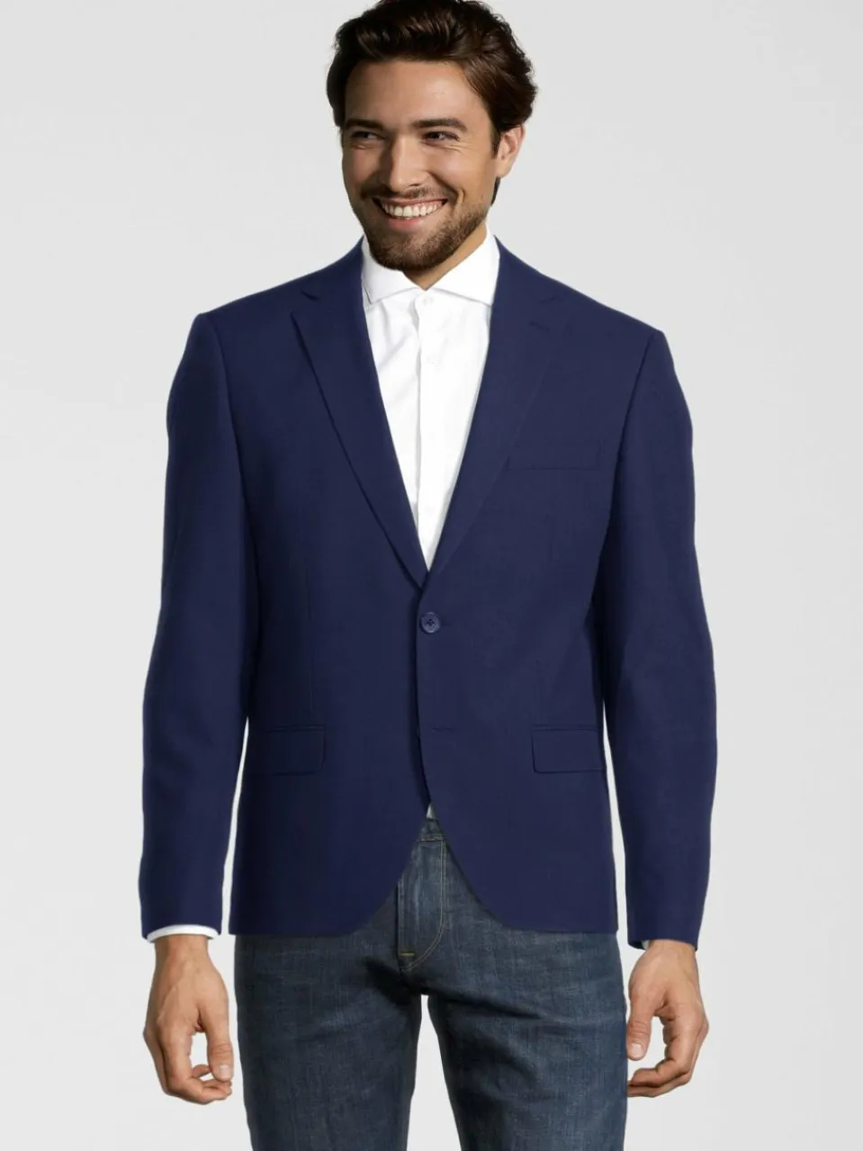 Steffen Klein Anzüge<Herren Sakko - Slim Fit blau uni