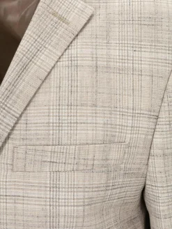 Steffen Klein Sakkos<Herren Sakko Slim Fit beige kariert