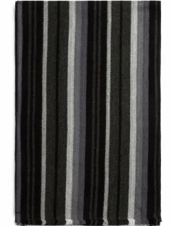 Finshley & Harding Schals & Tücher<Herren Schal schwarz grau gestreift