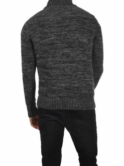 Solid Pullover & Strickjacken<Herren Schalkragenpullover - SDPhil schwarz gemustert