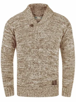 Solid Pullover & Strickjacken<Herren Schalkragenpullover - SDPhil beige gemustert