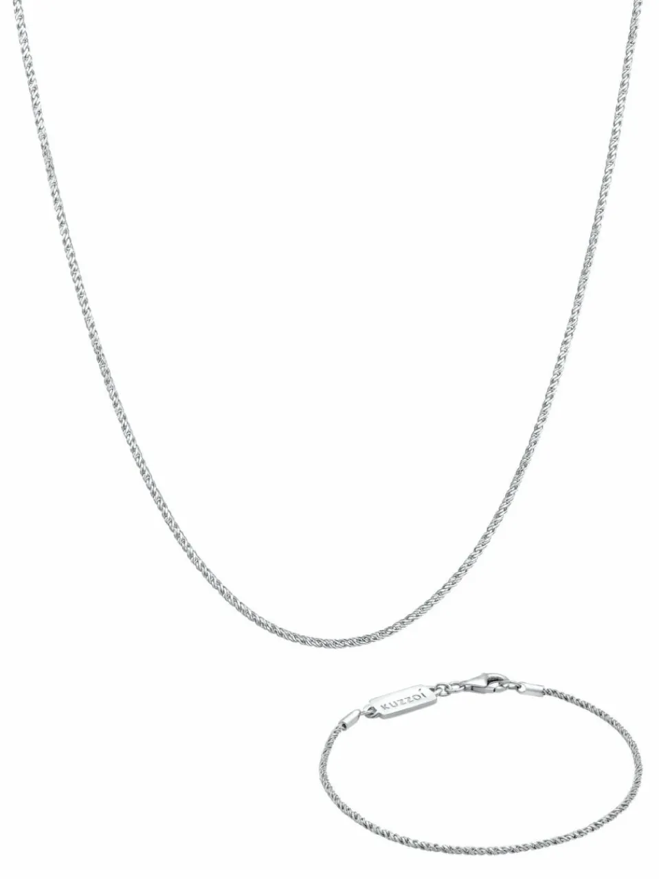 KUZZOI Schmuck<Herren Schmuckset silber uni
