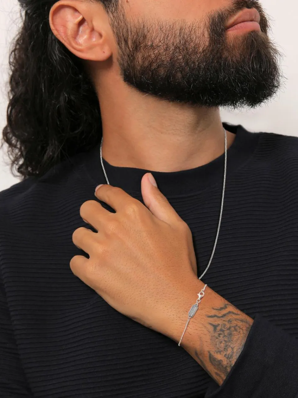 KUZZOI Schmuck<Herren Schmuckset silber uni