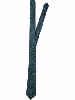 Andrew James Krawatten & Fliegen<Herren Seidenkrawatte tanne blau gemustert
