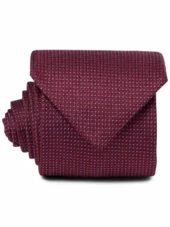 Andrew James Krawatten & Fliegen<Herren Seidenkrawatte bordeaux hellblau gepunktet