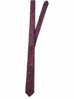 Andrew James Krawatten & Fliegen<Herren Seidenkrawatte bordeaux marine gemustert