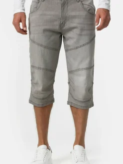 Indicode Jeans<Herren Shorts Jeans - Fortune hellgrau grau uni