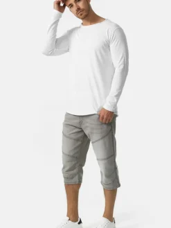 Indicode Jeans<Herren Shorts Jeans - Fortune hellgrau grau uni