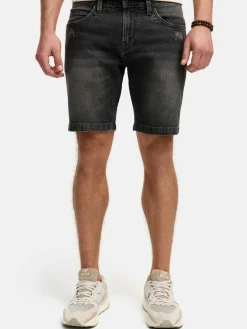 Indicode Jeans<Herren Shorts Jeans - INMCFly anthrazit grau uni