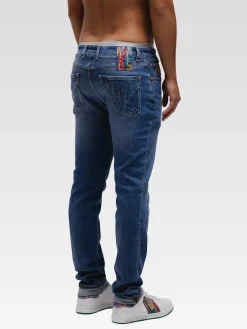 Carlo Colucci Jeans<Herren Slim-fit-Jeans - MIAMI blau uni