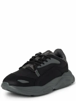 HUGO Freizeit-Schuhe<Herren Sneaker - Leon_Runn-rppu schwarz grau uni