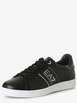 EA7 Emporio Armani Freizeit-Schuhe|Sneaker<Herren Sneaker aus Leder schwarz uni