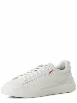 HUGO Freizeit-Schuhe|Sneaker<Herren Sneaker aus Leder weiß uni