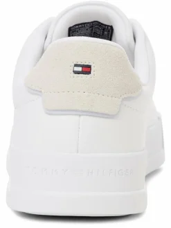 Tommy Hilfiger Freizeit-Schuhe|Sneaker<Herren Sneaker aus Leder - Court weiß uni