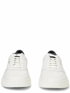 BOSS Freizeit-Schuhe|Sneaker<Herren Sneaker aus Leder - Clint_Tenn weiß uni