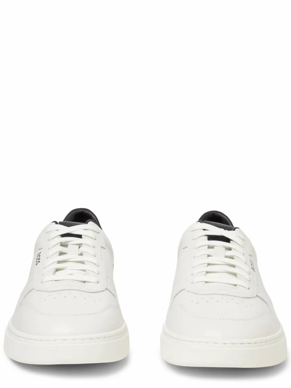 BOSS Freizeit-Schuhe|Sneaker<Herren Sneaker aus Leder - Clint_Tenn weiß uni