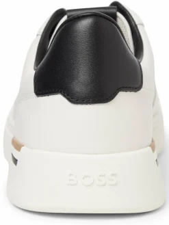 BOSS Freizeit-Schuhe|Sneaker<Herren Sneaker aus Leder - Clint_Tenn weiß uni