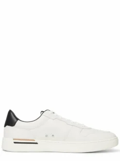 BOSS Freizeit-Schuhe|Sneaker<Herren Sneaker aus Leder - Clint_Tenn weiß uni
