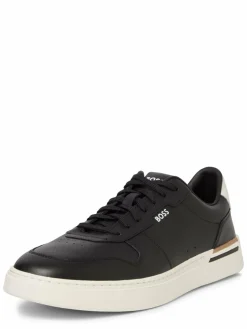 BOSS Freizeit-Schuhe|Sneaker<Herren Sneaker aus Leder - Clint_Tenn schwarz uni