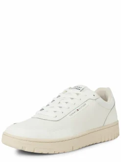 Tommy Hilfiger Freizeit-Schuhe|Sneaker<Herren Sneaker mit Leder-Anteil ecru beige uni
