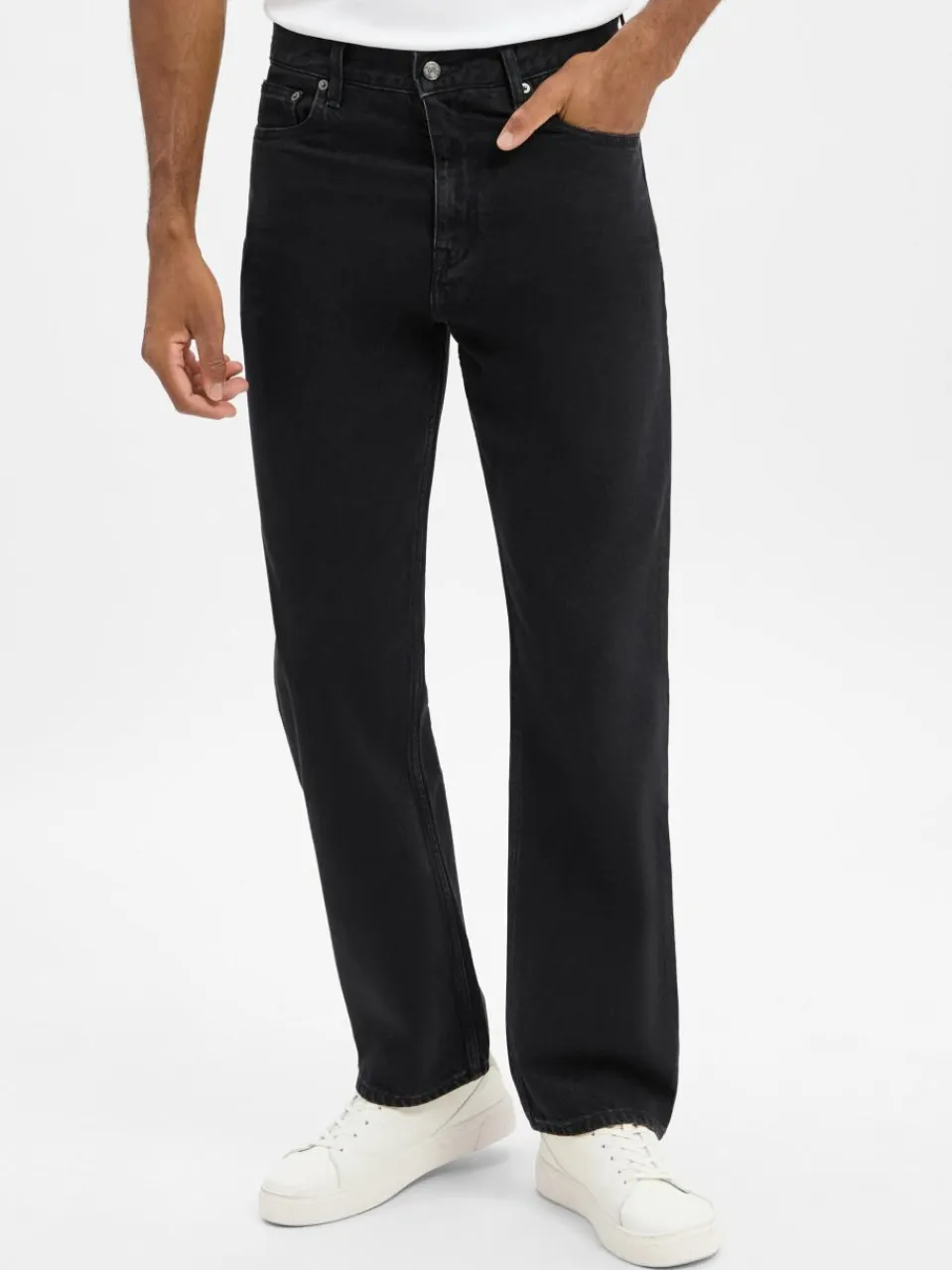 Tommy Hilfiger Jeans|Hosen<Herren Straight Fit Jeans - River schwarz uni