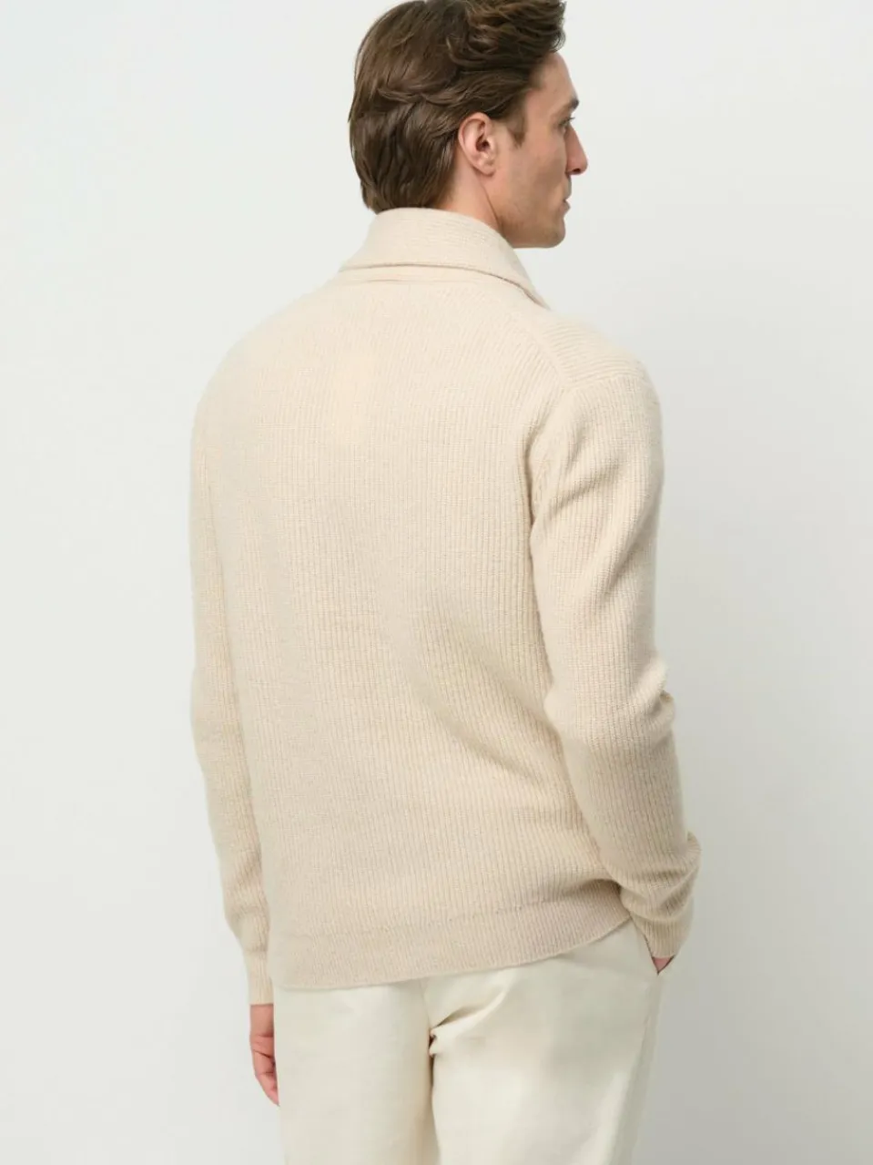 Profuomo Pullover & Strickjacken<Herren Strickjacke weiß uni