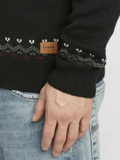 BLEND Pullover & Strickjacken<Herren Strickjacke - BHVelero schwarz gemustert