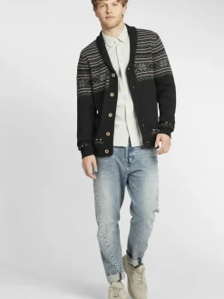 BLEND Pullover & Strickjacken<Herren Strickjacke - BHVelero schwarz gemustert