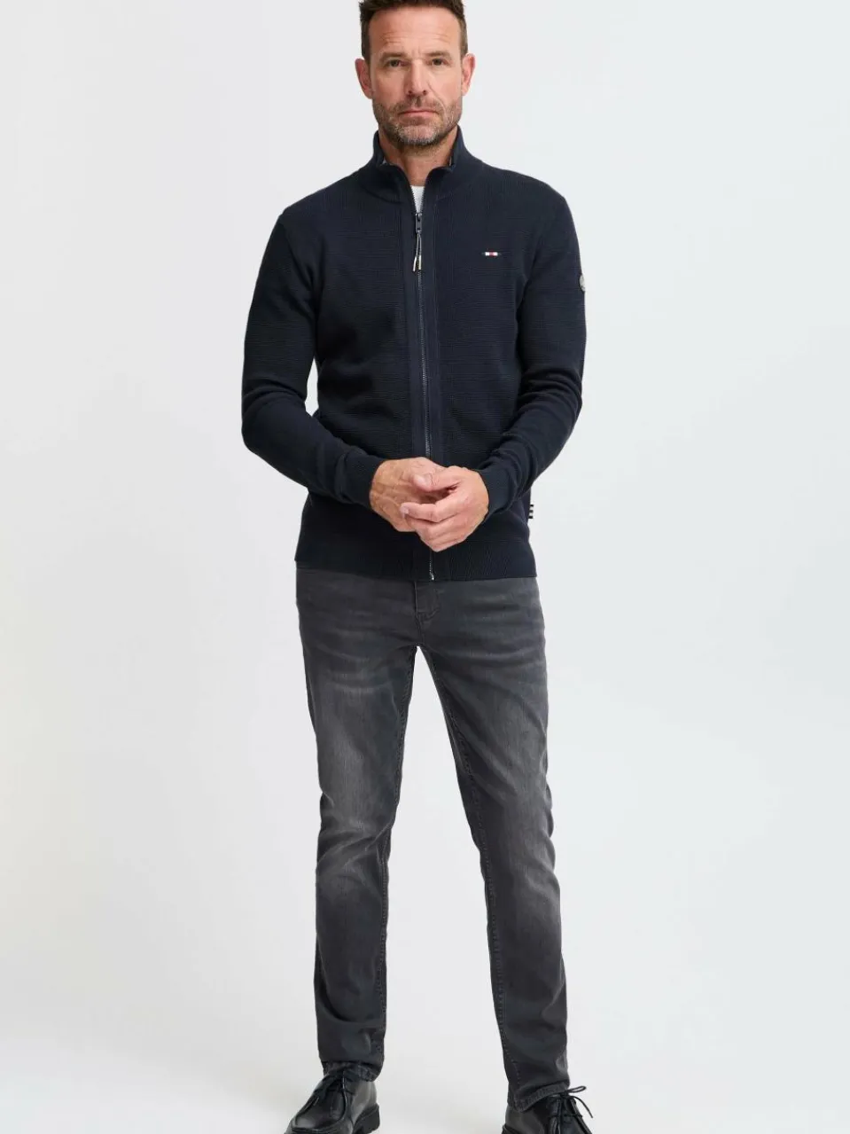 FQ1924 Pullover & Strickjacken<Herren Strickjacke - FQKYLE blau gemustert