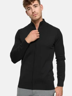 Indicode Pullover & Strickjacken<Herren Strickjacke - Lau schwarz uni