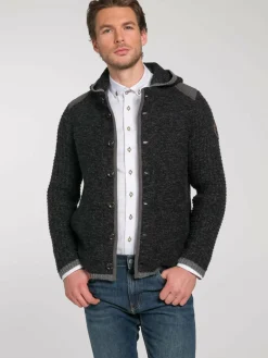 Spieth & Wenksy Pullover & Strickjacken<Herren Strickjacke - Nabor schwarz uni