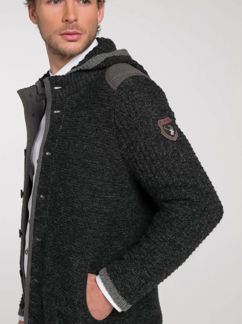 Spieth & Wenksy Pullover & Strickjacken<Herren Strickjacke - Nabor schwarz uni