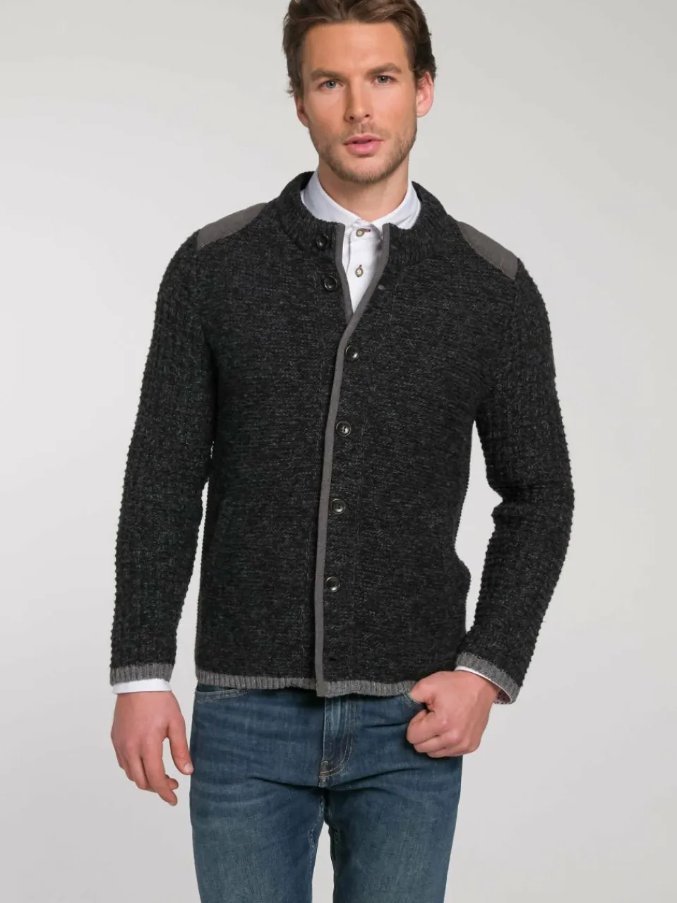 Spieth & Wenksy Pullover & Strickjacken<Herren Strickjacke - Nabor schwarz uni