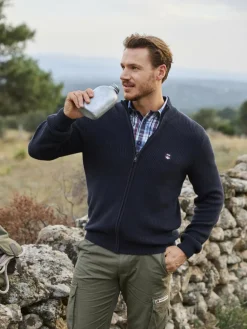 Jan Vanderstorm Pullover & Strickjacken<Herren Strickjacke - NORANDER blau uni