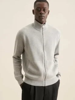 Seidensticker Pullover & Strickjacken<Herren Strick-Jacke - Uni hellgrau uni