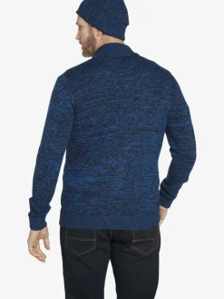 Jan Vanderstorm Mützen & Caps<Herren Strickjacke mit Mütze - APKE blau bedruckt