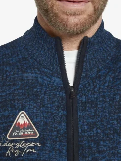 Jan Vanderstorm Mützen & Caps<Herren Strickjacke mit Mütze - APKE blau bedruckt