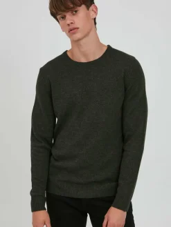 BLEND Pullover & Strickjacken<Herren Strickpullover grün uni