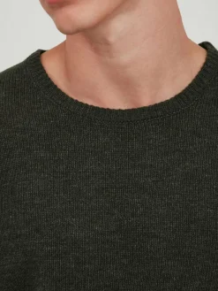 BLEND Pullover & Strickjacken<Herren Strickpullover grün uni