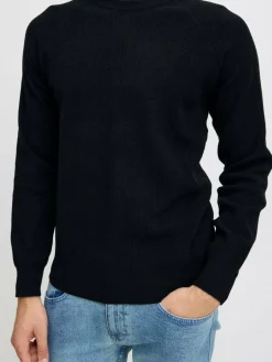 BLEND Pullover & Strickjacken<Herren Strickpullover schwarz uni
