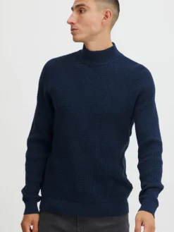 BLEND Pullover & Strickjacken<Herren Strickpullover blau uni