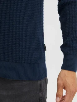 BLEND Pullover & Strickjacken<Herren Strickpullover blau uni